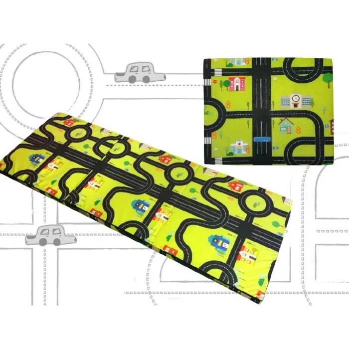 Matelas d'appoint pliant - motif circuit de voiture-1