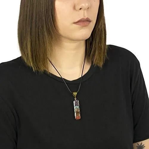 Collier 7 chakras véritables pierres naturelles collier orgonite pendentif chakras pendentif 7 chakras pendentif orgonite-2