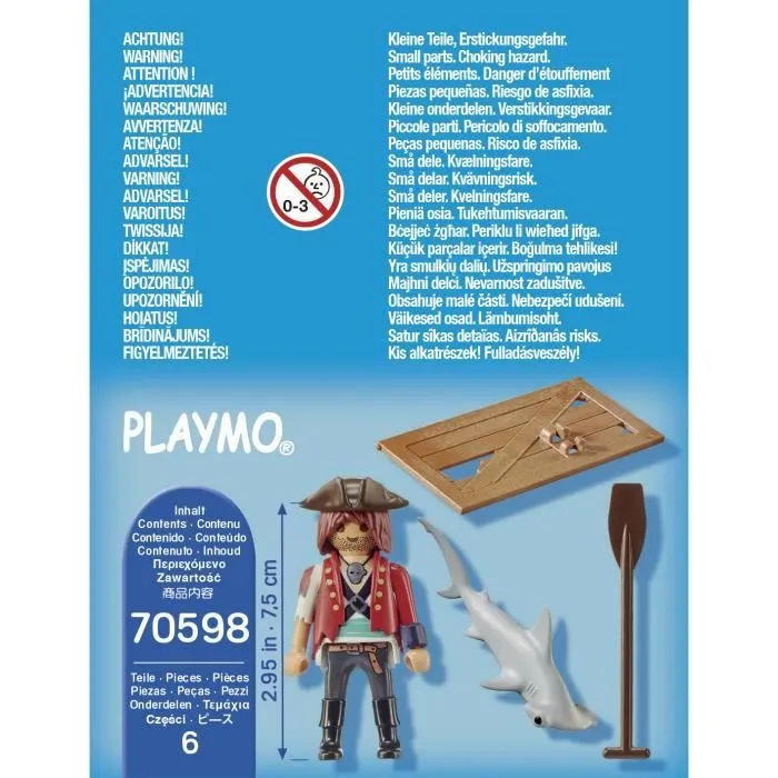PLAYMOBIL - 70598 - Pirate avec bébé requin-3