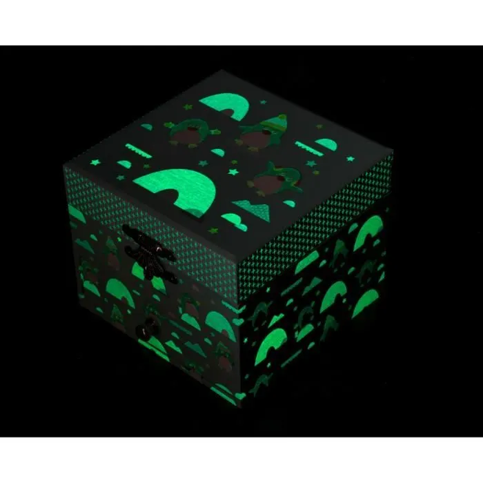 Boite à Musique Cube Phosphorescent Pingouin Trousselier Bleu-1