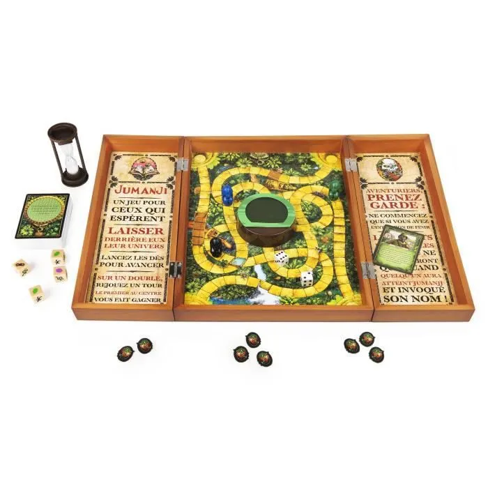 Jeu de société - SPIN MASTER - JEU JUMANJI PLATEAU BOIS rétro - 6062543 - Ambiance film - 30 min - 2 à 4 joueurs-0