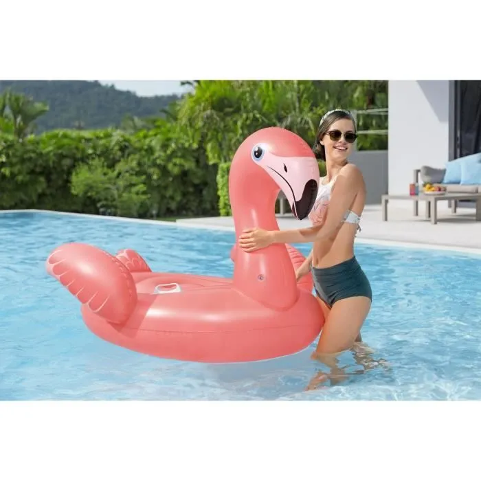 Bouée à chevaucher - Bestway - Flamant rose - 168 x 120 cm-4