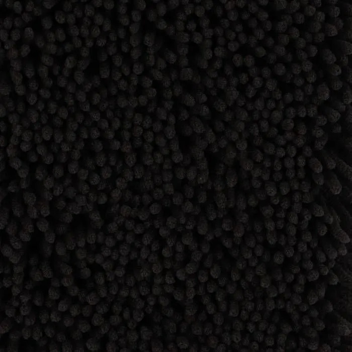 TENDANCE - Tapis de salle de bain Noir en Microfibre chenille 50 x 80 cm-2