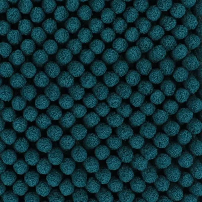TENDANCE - Tapis de salle de bain Bleu paon en Microfibre Boules 50 x 80 cm Bleu Paon-2