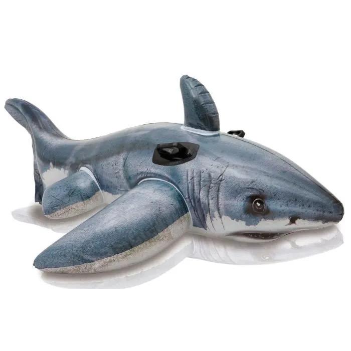 Bouée gonflable INTEX Grand Requin Blanc à Chevaucher - 173x107 cm - Pour Enfant à partir de 3 ans-1