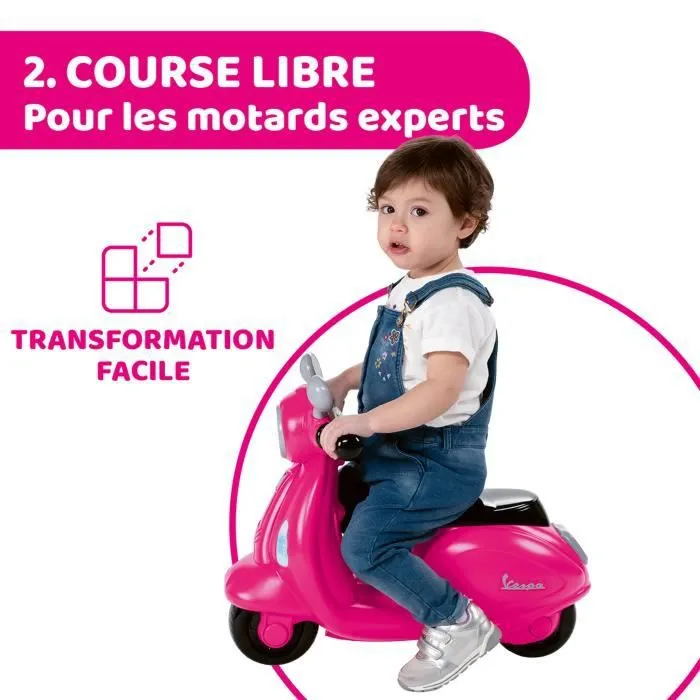 Porteur Scooter Vespa Primavera - Rose - Sons et Lumières - CHICCO-3