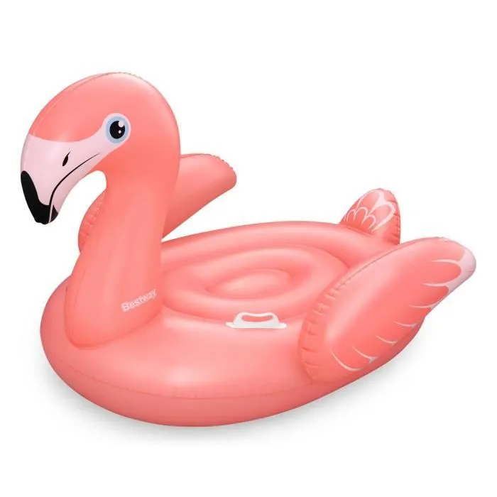 Bouée à chevaucher - Bestway - Flamant rose - 168 x 120 cm-0