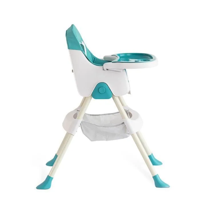 K IKIDO chaise haute évolutive pliable et ajustable avec table à manger pour enfants - charge 15KG  - Vert-3