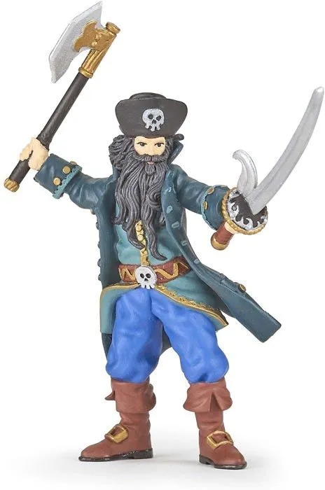 Figurine pirate : Barbe Noire Coloris Unique-0