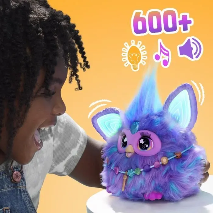 Furby violet, 15 accessoires, peluche interactive pour filles et garçons, animatronique activé par la voix, à partir de 6 ans-2