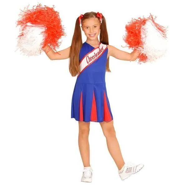 Déguisement Pom-pom girl enfant - Blanc - TRICOLORE - Polyester - Pour filles de 5 ans et plus-0