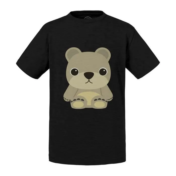 T-shirt Enfant Gris Ourson En Peluche Enfant Dessin Mignon Teddy Bear-0