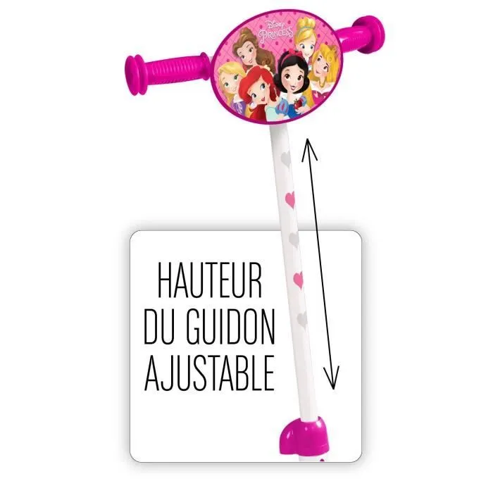 Trottinette 3 Roues - STAMP - DISNEY PRINCESSES - Ajustable en hauteur - Plateau anti-dérapant-3
