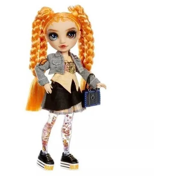 Rainbow High - Sparkle & Shine - Poupée mannequin de 27cm - Orange - Jambes avec liquide pailletés - Dès 4ans-1