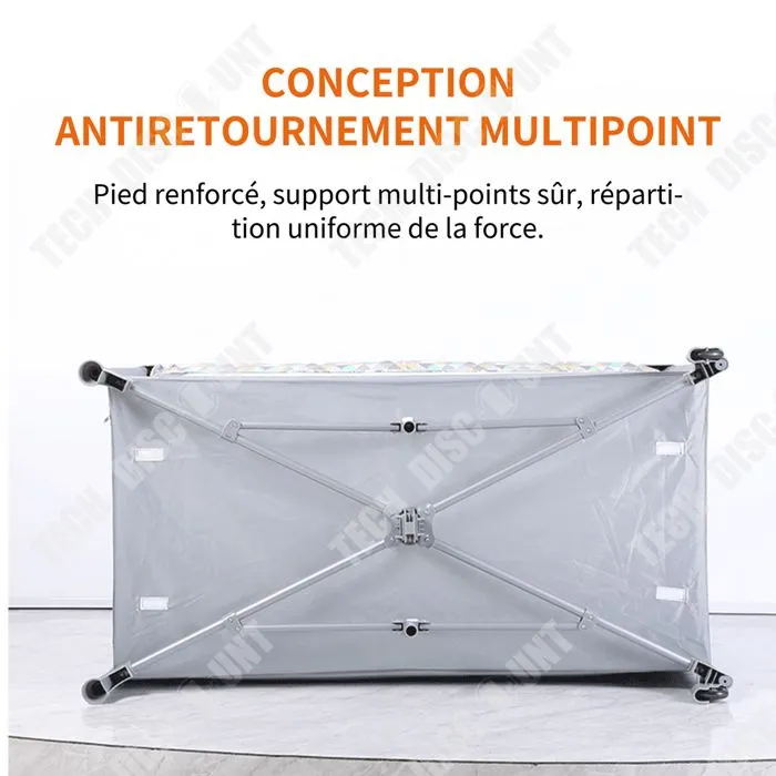 TD Lit Parapluie 125cmx65cmx72cm lit voyage léger sommier pliant lit parapluie compact 15 kg lit parapluie avec matelas lit pliable-2