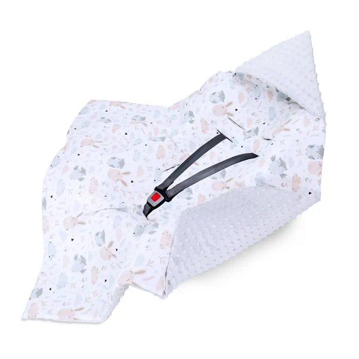 Couverture bébé pour nid d'ange siège Auto Bebe l'automne-Hiver 90x90 cm - Totsy Baby - Hibou - Gris - Coton-0