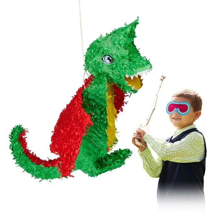 Piñata - Relaxdays - Dragon coloré - Décoration anniversaire - Remplissable - Mixte-0