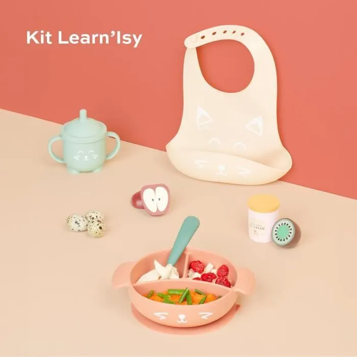 Babymoov Coffret Repas 15-24 m LEARN'ISY, 1 Bol, 1 Tasse, 1 Bavoir, 1 Cuillère, Renard-1