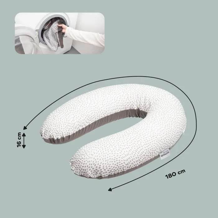 doomoo Coussin de Maternité et Coussin d'Allaitement Buddy, Ultra Confort, Certifié Oeko-Tex, Risotto Taupe-5