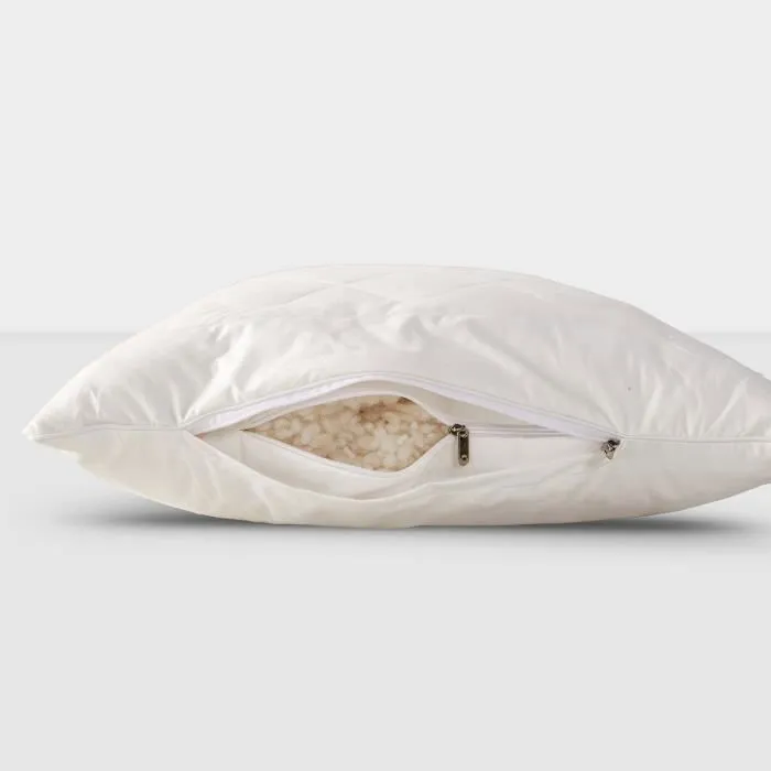 Oreiller carré en laine - HOMESCAPES - Oreiller naturel 65x65 cm-2