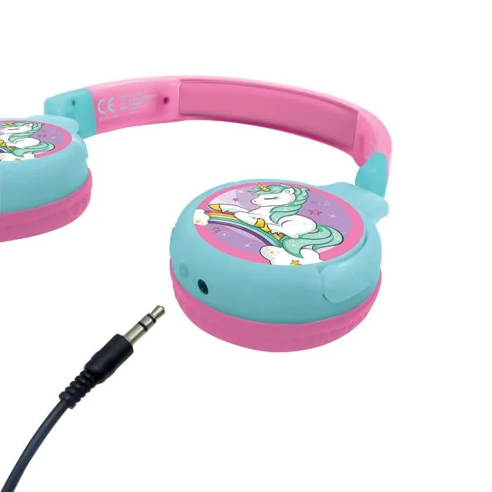 Casque d'écoute - Licorne - 2 en 1 - Bluetooth® et Filaire - Limitation de son - Pliable et confortable-3