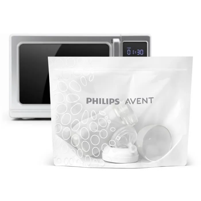 Sacs de Stérilisation pour Micro-Ondes - PHILIPS AVENT - 5 Sacs - Blanc - Bébé - Mixte-1