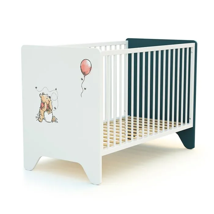 AT4 - Lit bébé 60 x 120 cm DISNEY Exploring Winnie - Réglable 3 hauteurs - Bleu Canard-3