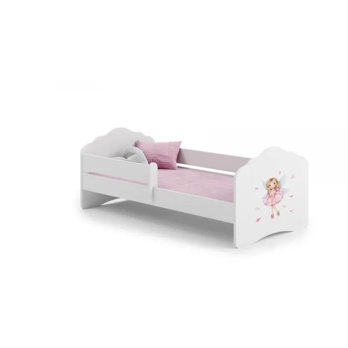 Lit enfant "fille avec des ailes"160x80 cm avec BARRIERE DE SECURITE+SOMMIER+MATELAS-1