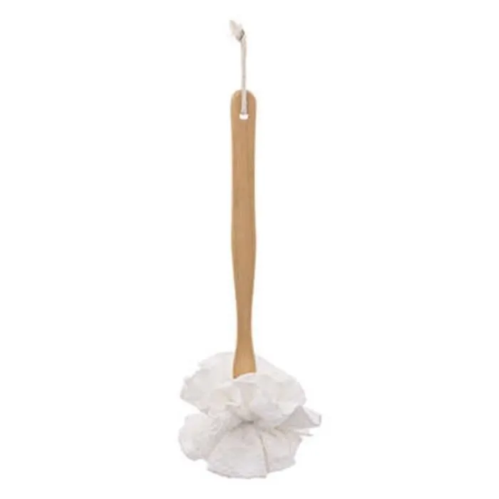 Brosse à Dos & Fleur de Douche "Textile" 40cm Naturel Marron-0