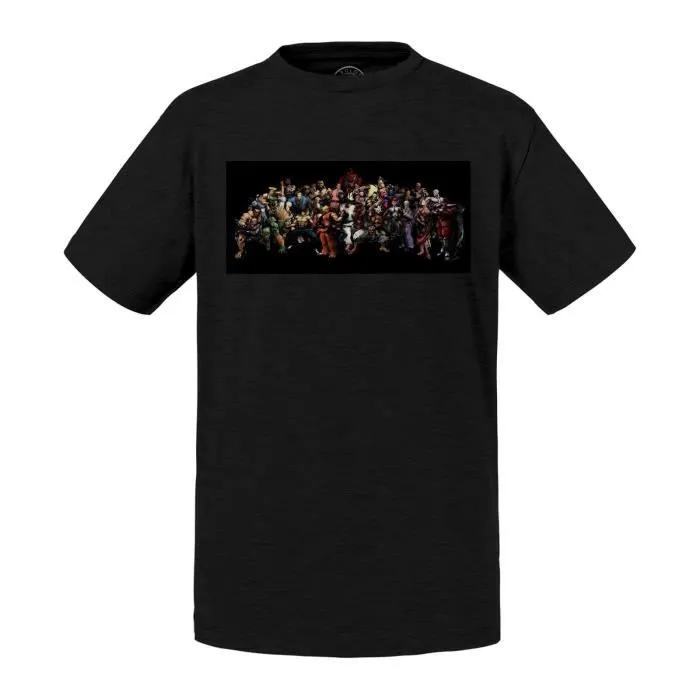 T-shirt Enfant Noir Photo De Classe Street Fighter Jeux Videos-0