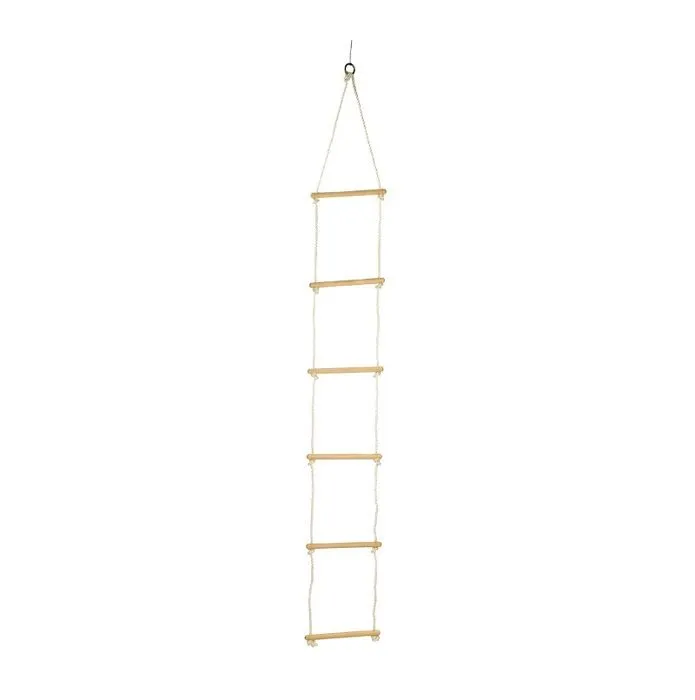 Echelle de corde 5 barreaux pour portique Legler - Marron - 180 x 40 cm-3