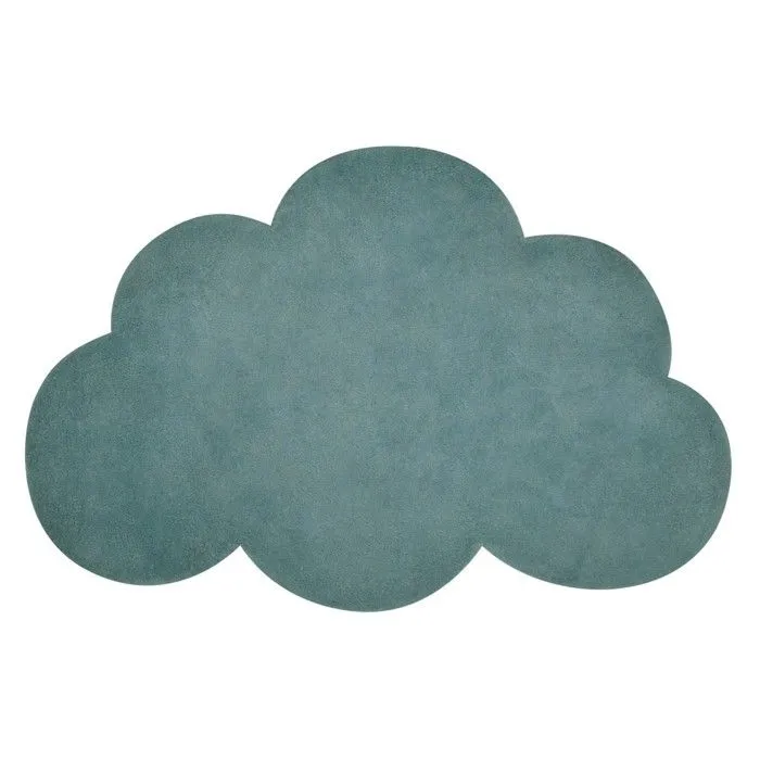 Tapis - Lilipinso - Forme Nuage - 67 x 100 cm - Coton - Vert-0
