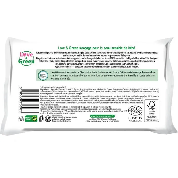 Love & Green Lingettes au liniment x56-1