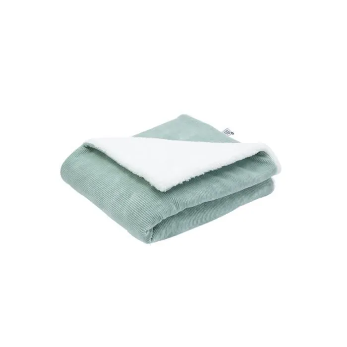 Couverture Bébé En Sherpa Trois Kilos Sept - Vert Sauge 100x140-0