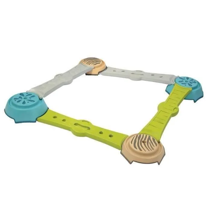 Smoby - Parcours de motricité Aventure - 4 plots + 4 planches - Equilibre, coordination, éveil, sensoriel - Fabriqué en France-0
