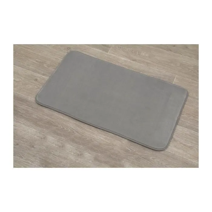 TENDANCE - Tapis de salle de bain Taupe en Microfibre 45 x 75 cm-1