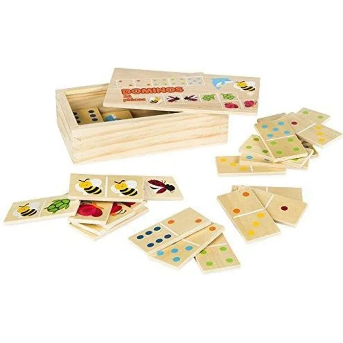 Jeu de société - COLOR BABY - Dominos Bois 28 pièces - Animaux et numéros - Pour enfants de 3 ans et plus-0