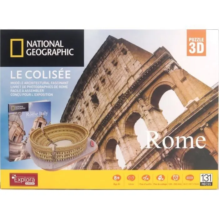 Puzzle 3D lumineux - Colisée - Jeu de construction - EXPLORA - 131 pièces - Dès 8 ans-3