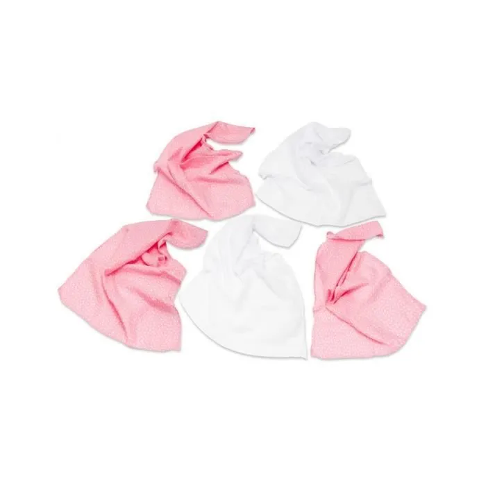 Bellochi Lot de 5 Langes Coton Bébé - Multifonctionnel Lange pour Fille et Garcon - Mousseline - Certificat TUV - 60x80 cm - Dotty-2