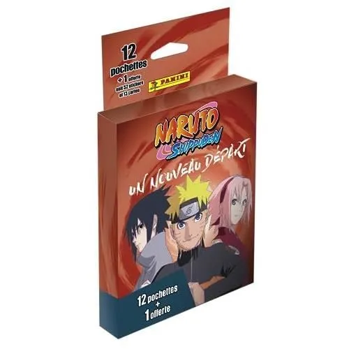 Jeu de cartes à collectionner - Panini - Naruto Shippuden 2 - 12 pochettes + 1 offerte - 52 stickers - 13 cartes-0