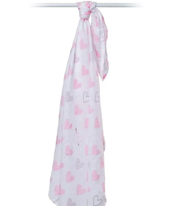 Lulujo - Lange mousseline - Coeurs roses - ELEMENTS FOR KIDS-4