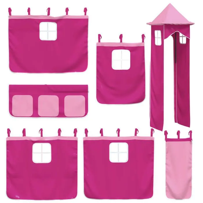 vidaXL Rideaux pour Lit Mezzanine avec Tour, Rideaux de Tente pour Lit Superposé, Rideaux de Lit avec Poches pour Enfant 835924-2