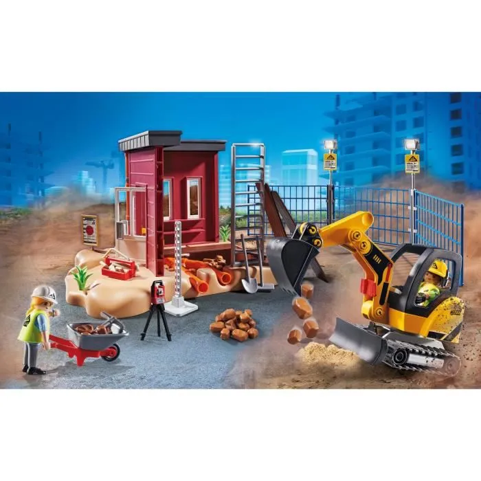 Mini-pelleteuse PLAYMOBIL City Action La Construction - Accessoires inclus-1