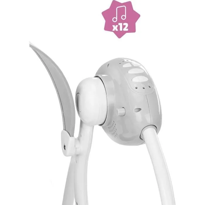 Badabulle Balancelle Electrique Confort - Pliable - Ultra Compact - Arche de jeux amovible, Candy-3