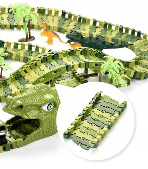 Vehicule miniature assemble - engin terrestre miniature assemble Woopie car track xxl dinosaures 240 EL.-3