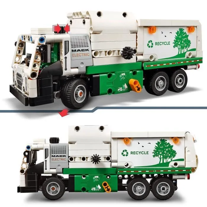 LEGO® 42167 Technic Mack LR Electric Camion Poubelle, Jouet de Camion Électrique, Véhicule de Recyclage-3