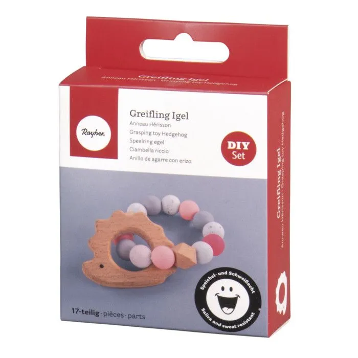 Kit DIY Anneau de dentition - Hérisson - Rose-0