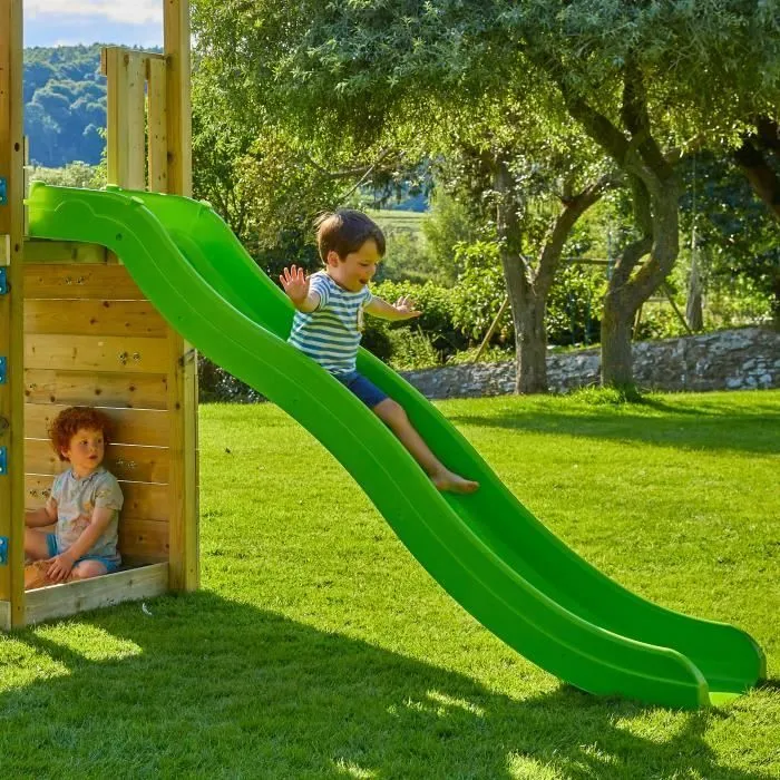 Aire de jeux - TP TOYS - Tour de jeux SKYWOOD - Toboggan 220 cm - Bois massif - H270 cm-2