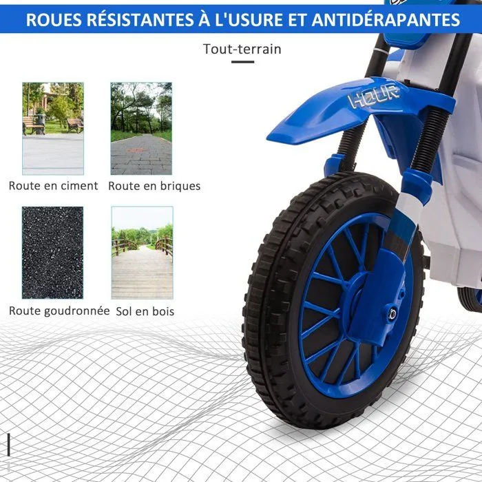 HOMCOM - Moto électrique pour enfants - PP - 106.5x51.5x68cm - Bleu-5