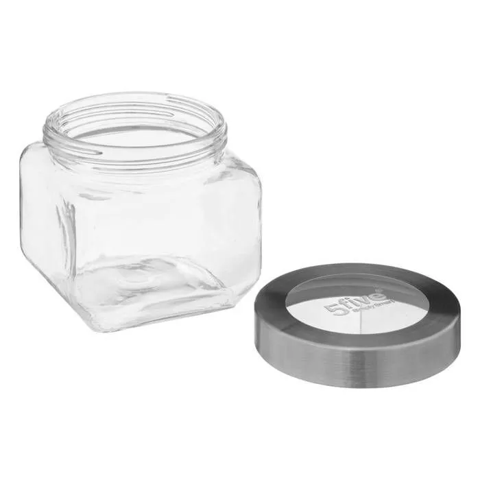 5five - bocal verre couvercle contour acier "miro" 0,8l-1